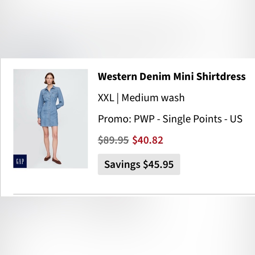 GAP Western Denim Mini Shirtdress